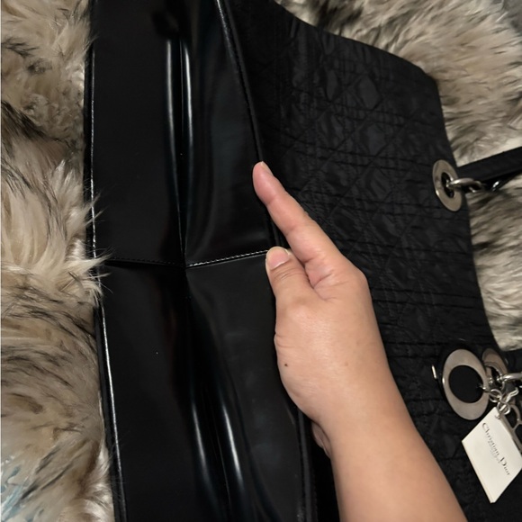 Christian Dior Cannage Lady Dior tote bag in black nylon. **Steal Price!!!** - Picture 6 of 11